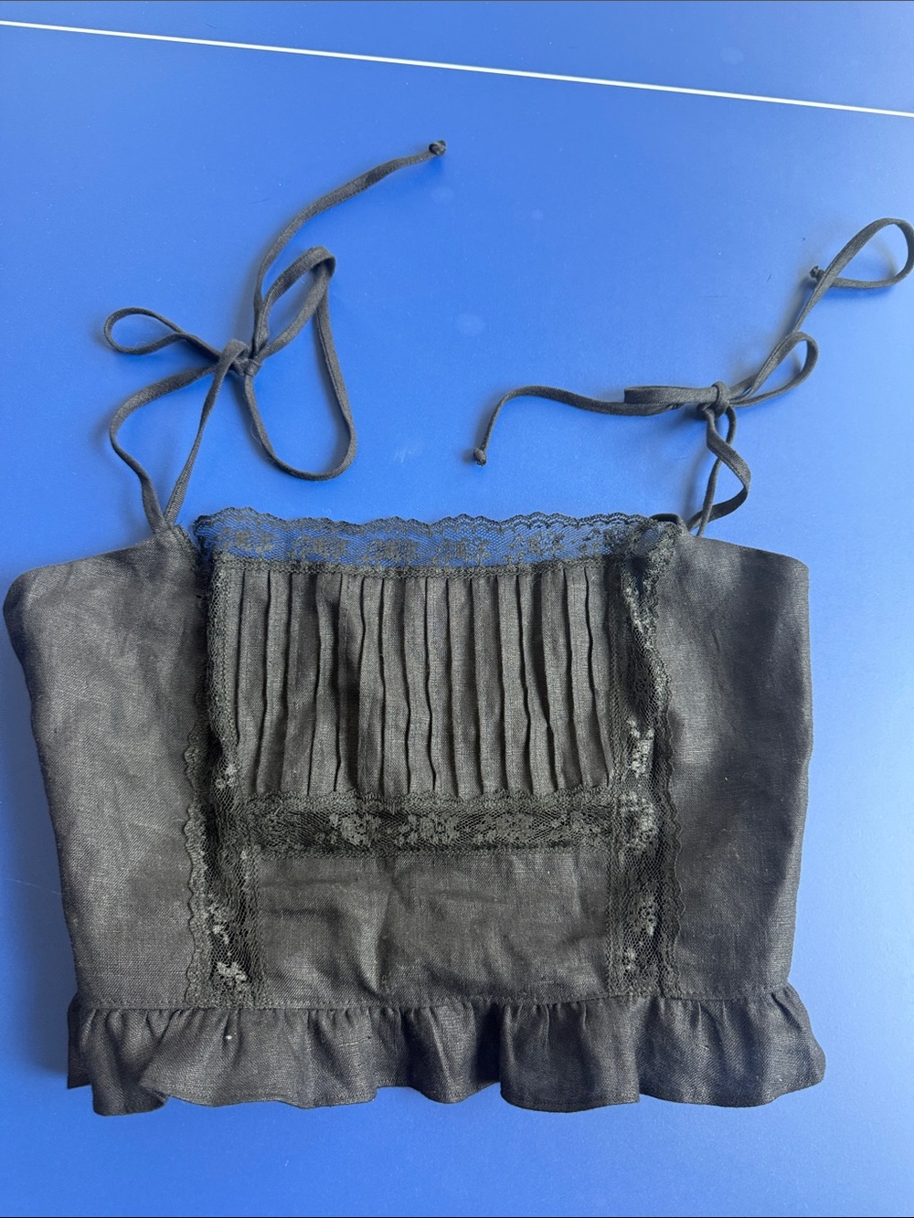 Women's Black Lace-Trim Camisole Top - Refirmation Never worn Linen size 2